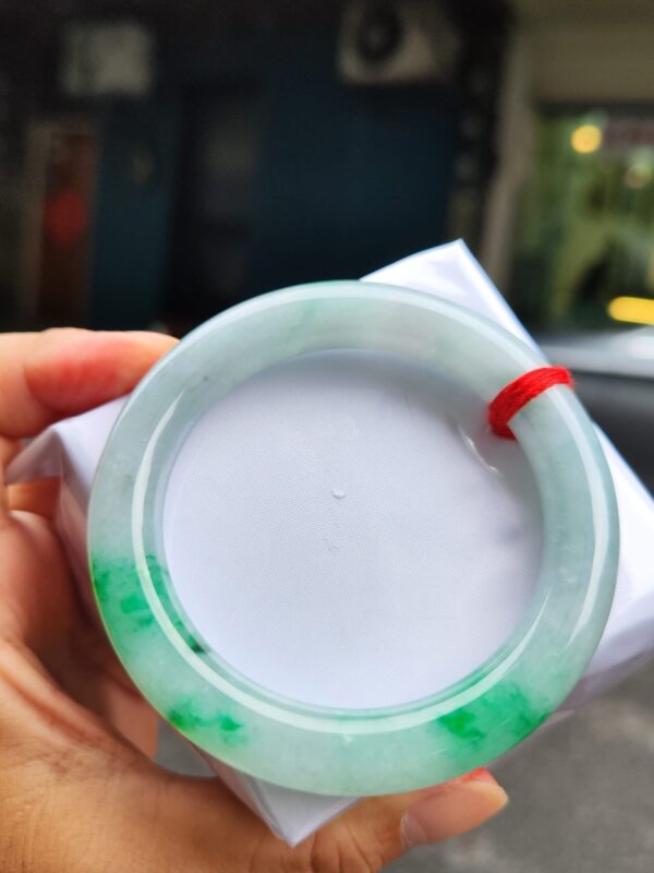 天然緬甸玉A貨｜飄陽綠 正圈圓骨胖胖鐲