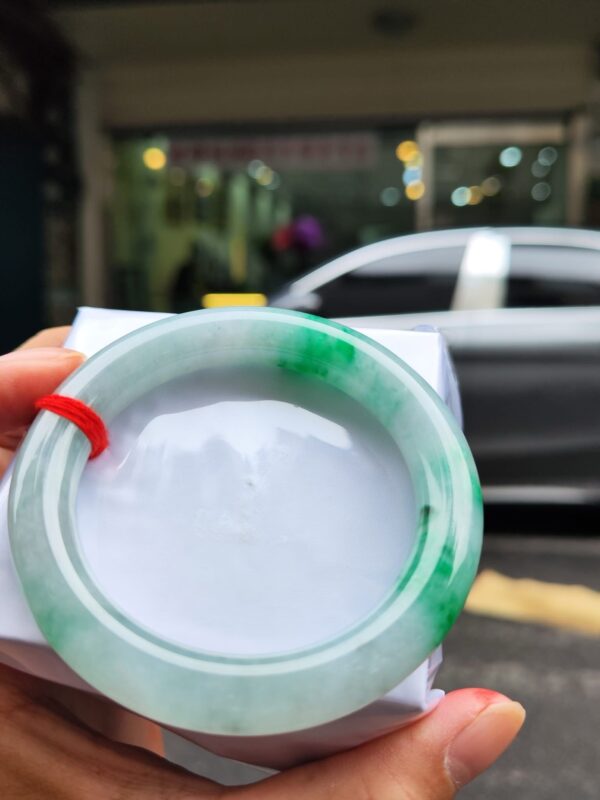 天然緬甸玉A貨｜飄陽綠 正圈圓骨胖胖鐲