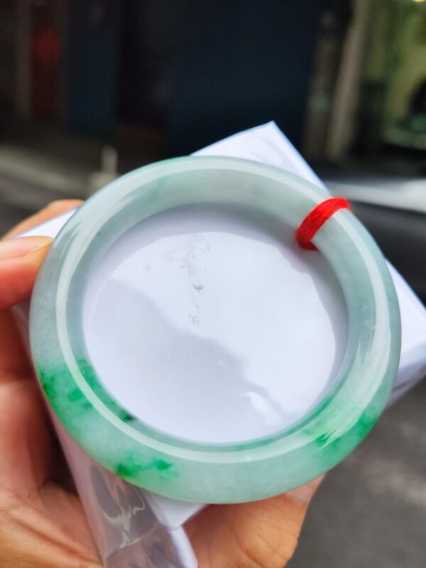 天然緬甸玉A貨｜飄陽綠 正圈圓骨胖胖鐲