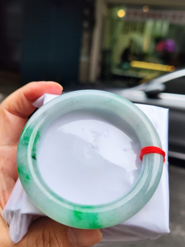 天然緬甸玉A貨｜飄陽綠 正圈圓骨胖胖鐲