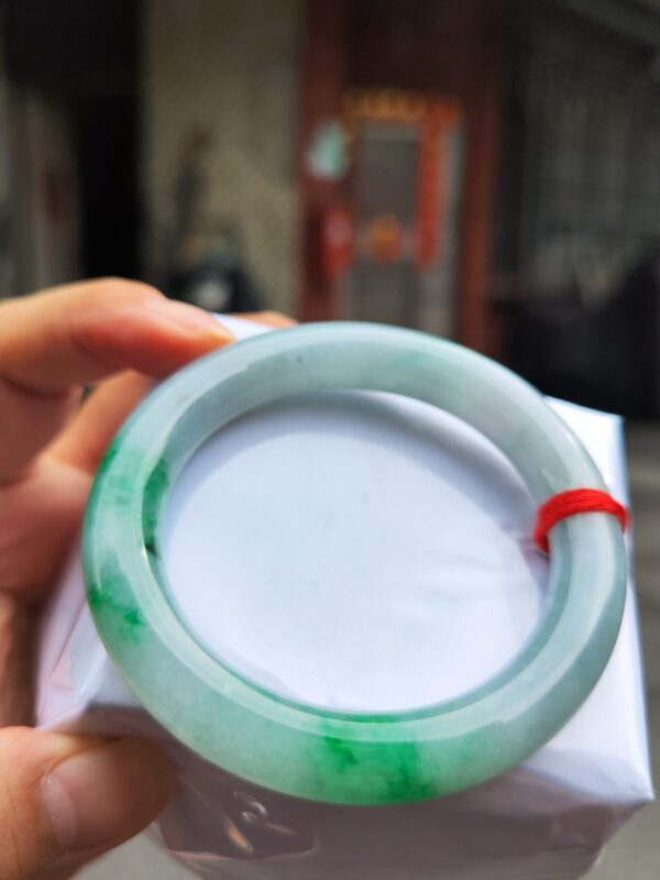 天然緬甸玉A貨｜飄陽綠 正圈圓骨胖胖鐲