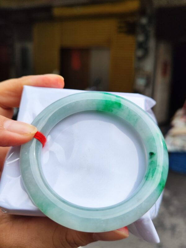 天然緬甸玉A貨｜飄陽綠 正圈圓骨胖胖鐲