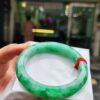 天然緬甸玉A貨｜滿陽綠飄花 正圈手鐲