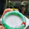 天然緬甸玉A貨｜滿陽綠飄花 正圈手鐲