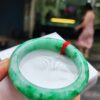 天然緬甸玉A貨｜滿陽綠飄花 正圈手鐲