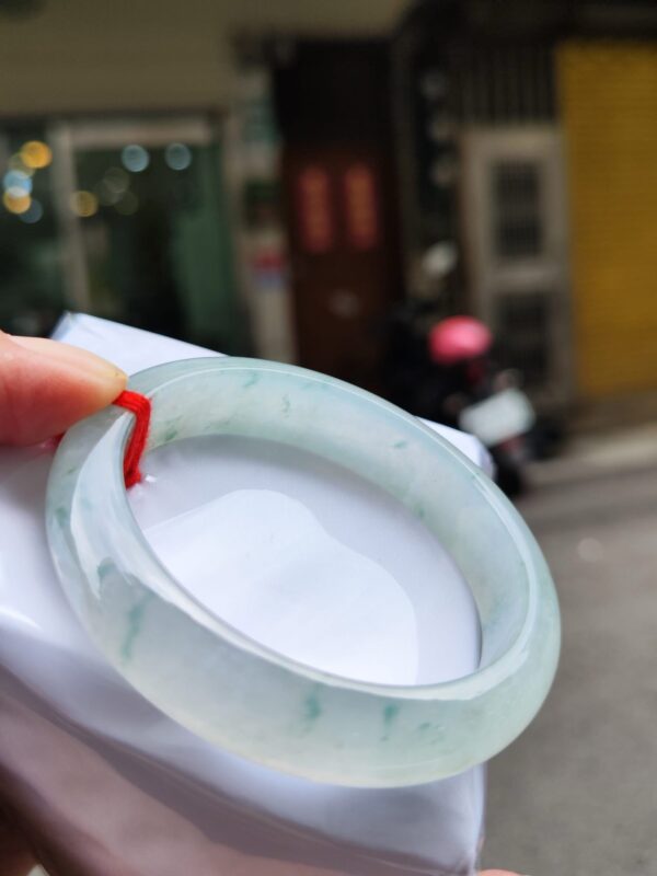 天然緬甸玉A貨｜放光玻璃種飄花厚庄正圈手鐲