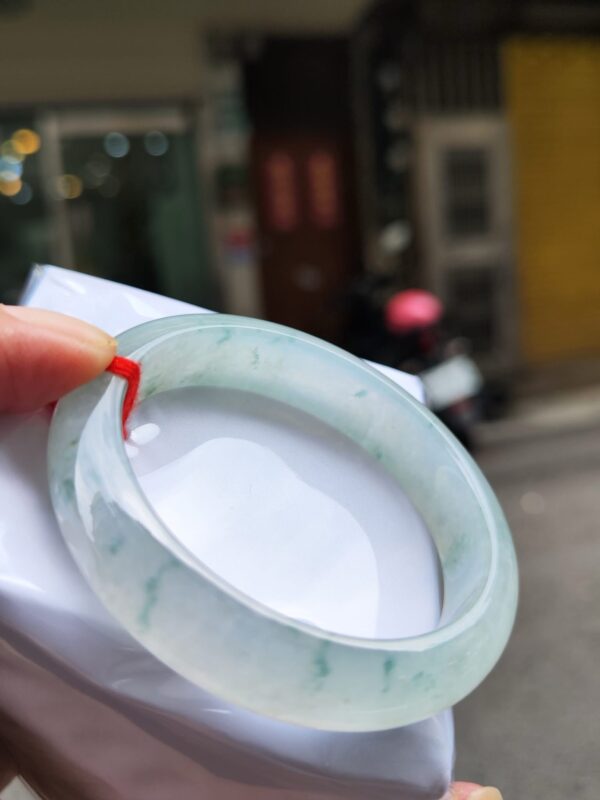 天然緬甸玉A貨｜放光玻璃種飄花厚庄正圈手鐲