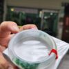 天然緬甸玉A貨｜木拿三彩放光玻璃種厚庄正圈手鐲