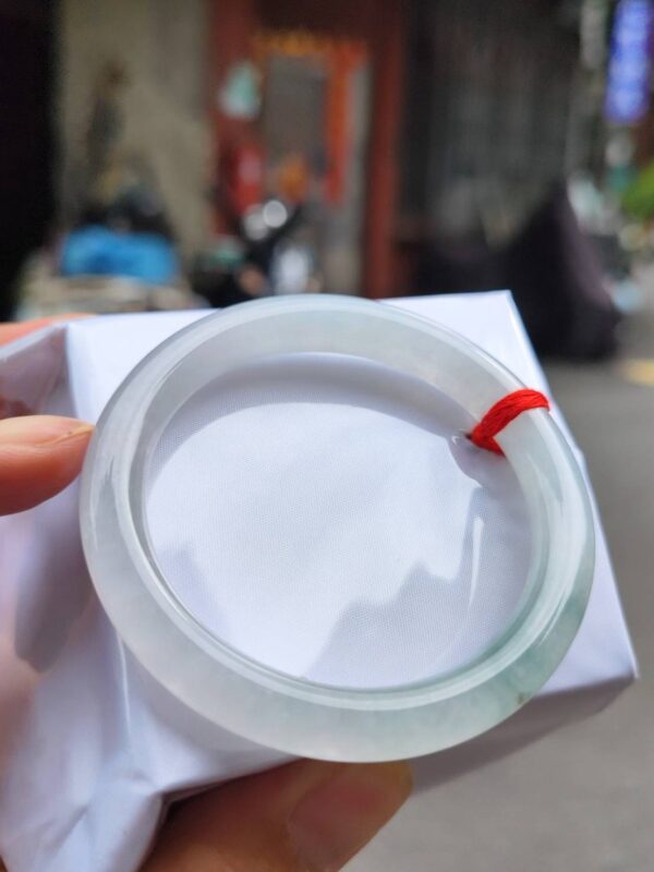 天然緬甸玉A貨｜老坑冰種飄花正圈圓骨手鐲