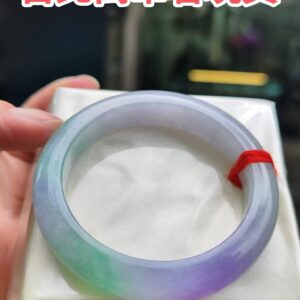 天然緬甸玉A貨｜濃紫羅蘭春彩 正圈厚庄手鐲