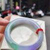 天然緬甸玉A貨｜濃紫羅蘭春彩 正圈厚庄手鐲