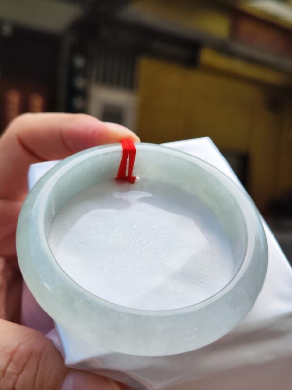 【天然緬甸玉A貨】 冰種白月光正圈厚庄手鐲