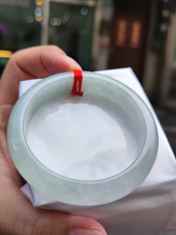 【天然緬甸玉A貨】 冰種白月光正圈厚庄手鐲