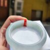 【天然緬甸玉A貨】 冰種白月光正圈厚庄手鐲