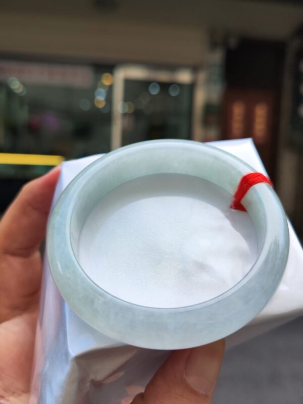 【天然緬甸玉A貨】 冰種白月光正圈厚庄手鐲