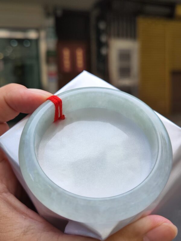 【天然緬甸玉A貨】 冰種白月光正圈厚庄手鐲