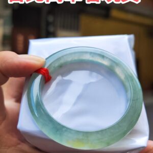 【天然緬甸玉A貨】 三彩放光玻璃種正圈手鐲