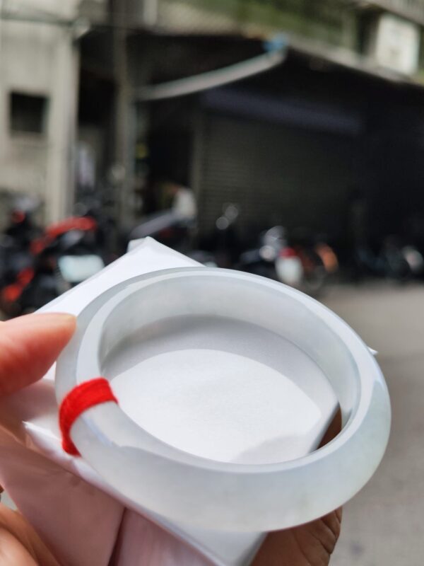 【天然緬甸玉A貨】 冰種白月光正圈厚庄手鐲
