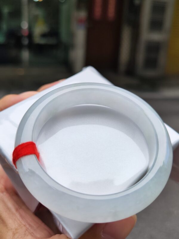 【天然緬甸玉A貨】 冰種白月光正圈厚庄手鐲