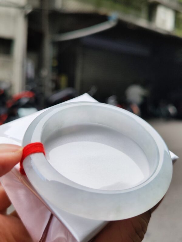【天然緬甸玉A貨】 冰種白月光正圈厚庄手鐲