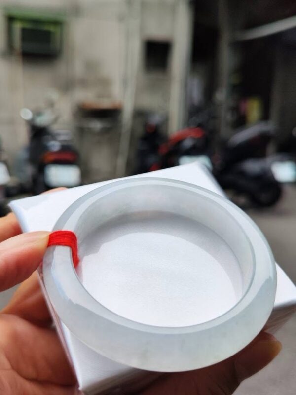 【天然緬甸玉A貨】 冰種白月光正圈厚庄手鐲