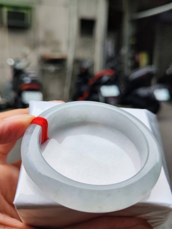【天然緬甸玉A貨】 冰種白月光正圈厚庄手鐲