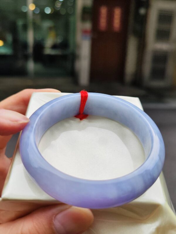 【天然緬甸玉A貨】 濃紫羅蘭正圈超厚庄手鐲