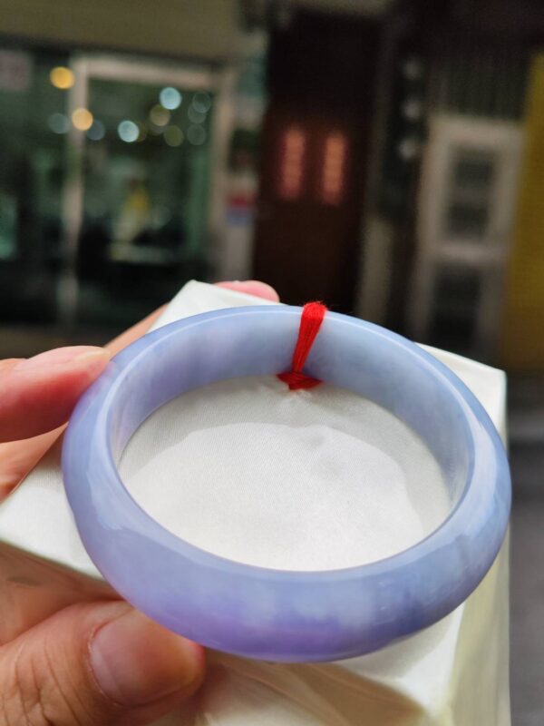 【天然緬甸玉A貨】 濃紫羅蘭正圈超厚庄手鐲