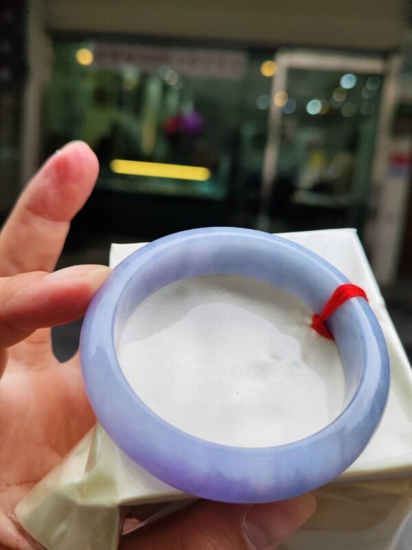 【天然緬甸玉A貨】 濃紫羅蘭正圈超厚庄手鐲