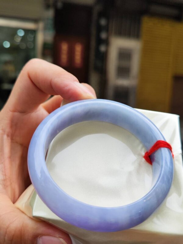 【天然緬甸玉A貨】 濃紫羅蘭正圈超厚庄手鐲