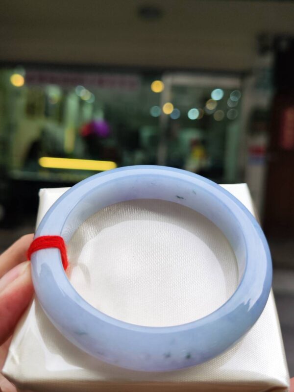 【天然緬甸玉A貨】 紫羅蘭飄花正圈厚庄手鐲