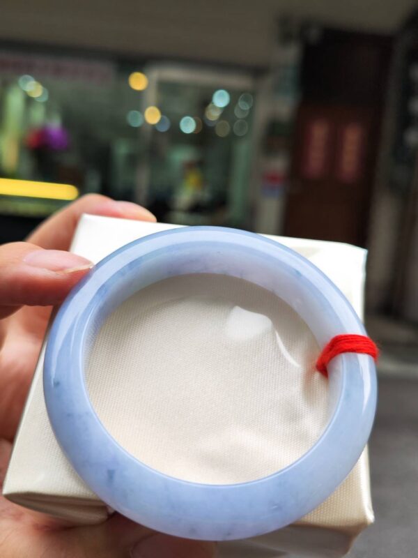 【天然緬甸玉A貨】 紫羅蘭飄花正圈厚庄手鐲
