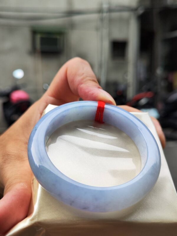 【天然緬甸玉A貨】 紫羅蘭飄花正圈厚庄手鐲