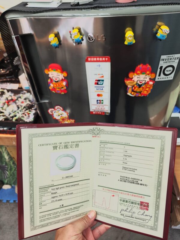 【天然緬甸玉A貨】 冰種白月光正圈厚庄手鐲