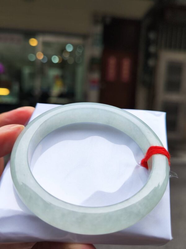 【天然緬甸玉A貨】 冰種白月光正圈厚庄手鐲