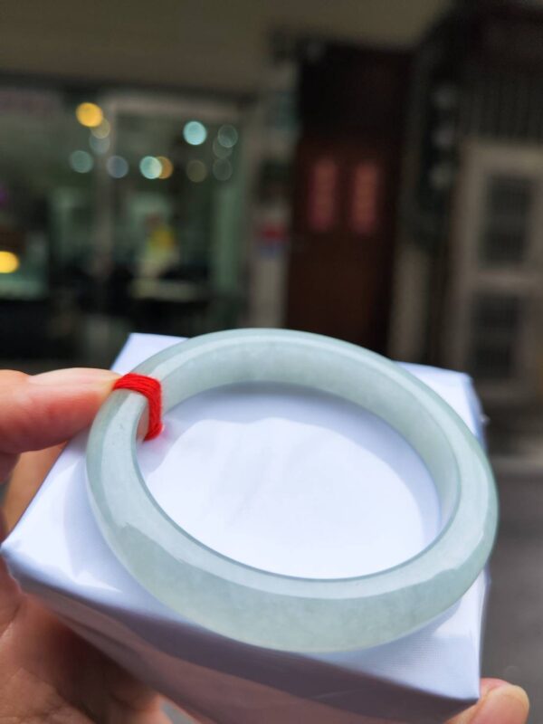 【天然緬甸玉A貨】 冰種白月光正圈厚庄手鐲