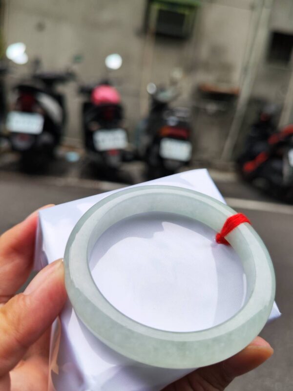 【天然緬甸玉A貨】 冰種白月光正圈厚庄手鐲