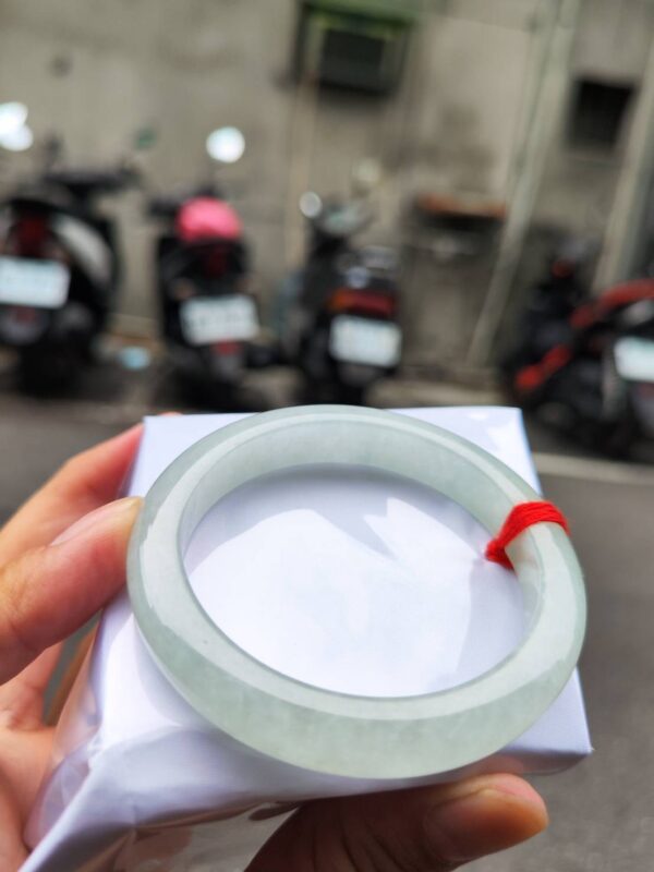 【天然緬甸玉A貨】 冰種白月光正圈厚庄手鐲