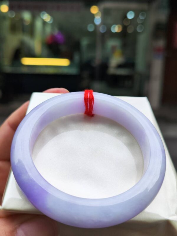 【天然緬甸玉A貨】 濃紫羅蘭正圈厚庄手鐲