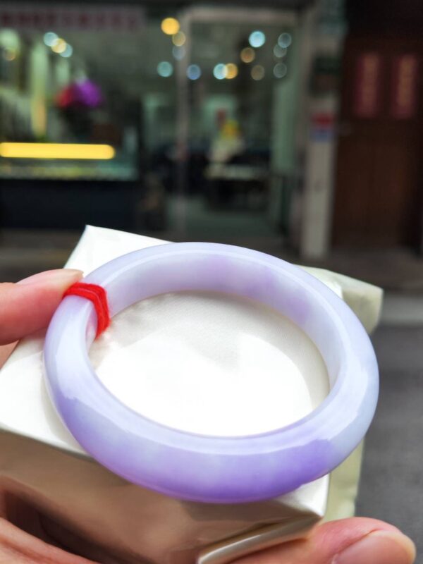 【天然緬甸玉A貨】 濃紫羅蘭正圈厚庄手鐲