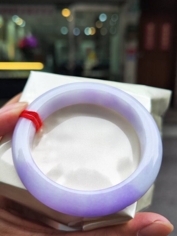【天然緬甸玉A貨】 濃紫羅蘭正圈厚庄手鐲