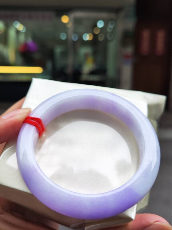 【天然緬甸玉A貨】 濃紫羅蘭正圈厚庄手鐲