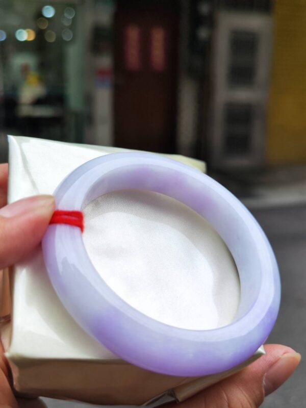 【天然緬甸玉A貨】 濃紫羅蘭正圈厚庄手鐲