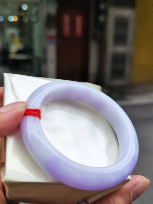 【天然緬甸玉A貨】 濃紫羅蘭正圈厚庄手鐲