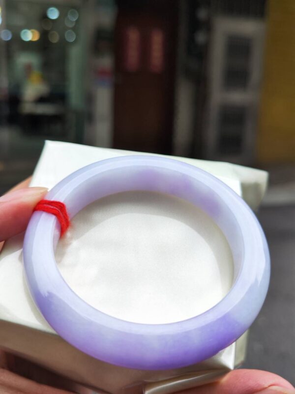 【天然緬甸玉A貨】 濃紫羅蘭正圈厚庄手鐲