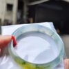 【天然緬甸玉A貨】 放光玻璃種紫羅蘭飄花正圈手鐲