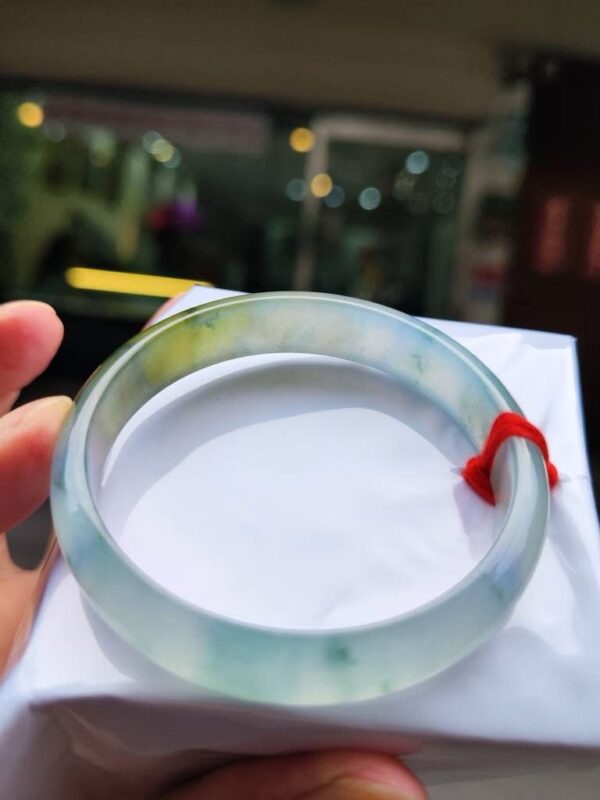 【天然緬甸玉A貨】 放光玻璃種紫羅蘭飄花正圈手鐲