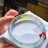 【天然緬甸玉A貨】 放光玻璃種紫羅蘭飄花正圈手鐲