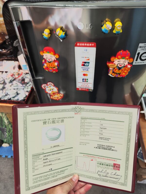 【天然緬甸玉A貨】  
✨ 冰種微起光・正圈手鐲