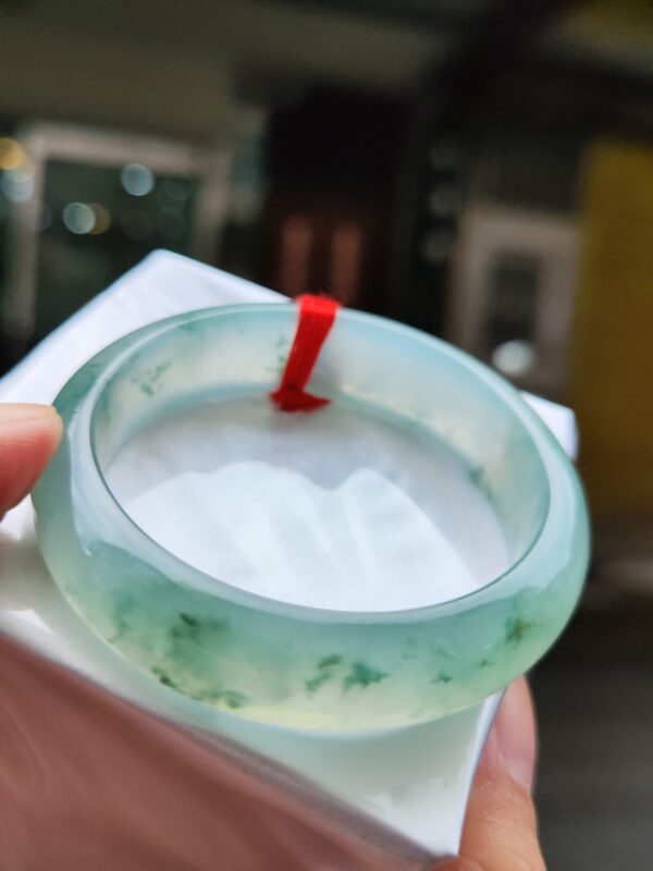 天然緬甸玉A貨 放光玻璃種正圈寬版手鐲